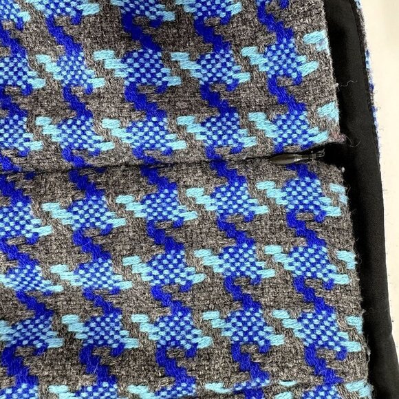 Talbots Skirt Knee Length Houndstooth Wool Blend Blue Lined Size 10P - Picture 5 of 9